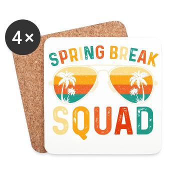 Voyage de filles Spring Break Squad Croisière plage 2026 - Dessous de verre (lot de 4) - blanc - Devant