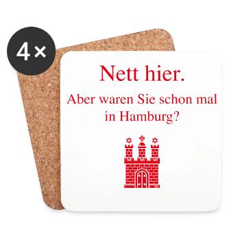 Nett Hier. Aber Waren Sie Schon Mal In Hamburg? R - Untersetzer (4er-Set) - Weiß - Vorne
