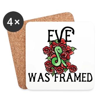 Emerald Serpent Among Roses - Coasters (set of 4) - white - Front