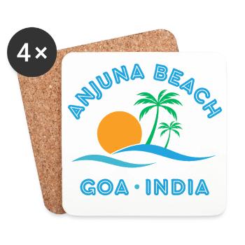 Anjuna Beach Goa Sunset - Coasters (set of 4) - white - Front