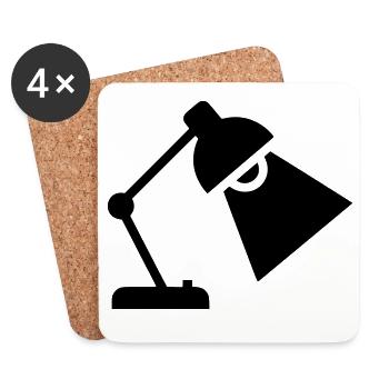 Desk Lamp Silhouette - Coasters (set of 4) - white - Front