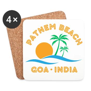 Plage de Patnem Goa, Inde - Dessous de verre (lot de 4) - blanc - Devant