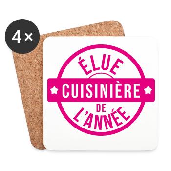 Named Cook of the Year: Rose Pro Badge - Coasters (set of 4) - white - Front