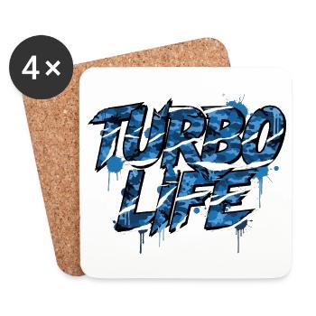 Style de tuning de rue Turbo Life Camo - Dessous de verre (lot de 4) - blanc - Devant