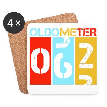Oldometer 62 Years Retro 62nd Birthday - Coasters (set of 4) - white - Front