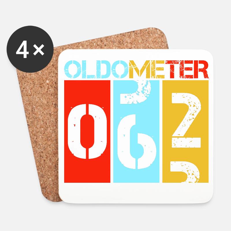 Oldometer 62 Jahre Retro 62. Geburtstag - Untersetzer (4er-Set) - Weiß