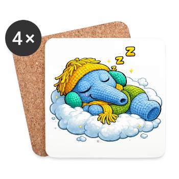 Leo Longnose Sleeping - Dessous de verre (lot de 4) - blanc - Devant