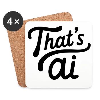 "That's AI" Handwritten Typography - Coasters (set of 4) - white - Front