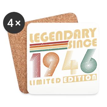 Légendaire depuis 1946 Anniversaire vintage - Dessous de verre (lot de 4) - blanc - Devant