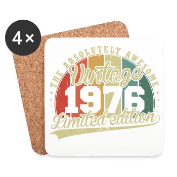 Cadeau d’anniversaire Vinatge rétro vintage 1976 - Dessous de verre (lot de 4) - blanc - Devant