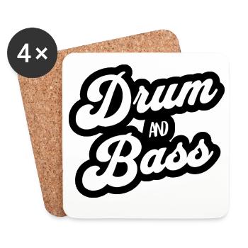 Drum and Bass Script Logo - Coasters (set of 4) - white - Front
