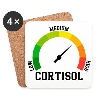Niedriges Cortisol, sogar niedriger Wert - Untersetzer (4er-Set) - Weiß - Vorne