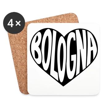 Typographie du cœur de Bologne - Dessous de verre (lot de 4) - blanc - Devant