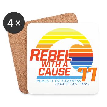 Rebel with a cause - Coasters (set of 4) - white - Front