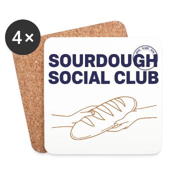Sauerteig-Sozialclub Ära des lokalen Brotbackens - Untersetzer (4er-Set) - Weiß - Vorne