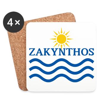 Motif des vagues solaires de Zakynthos - Dessous de verre (lot de 4) - blanc - Devant