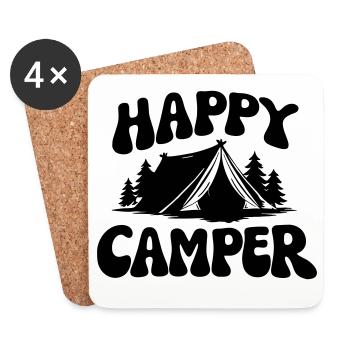 Campeur - Dessous de verre (lot de 4) - blanc - Devant