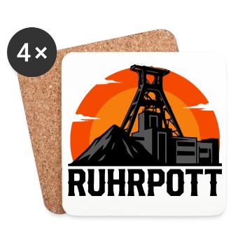 Klassisches Ruhrpott Hoodie, Shirt, Tassen Design - Untersetzer (4er-Set) - Weiß - Vorne