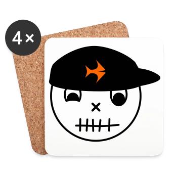 Souriant avec un bonnet à poisson - Dessous de verre (lot de 4) - blanc - Devant