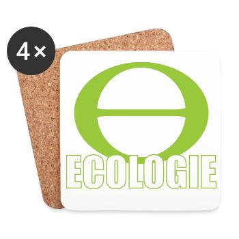Sigle Ecologie Minimaliste Vert - Dessous de verre (lot de 4) - blanc - Devant