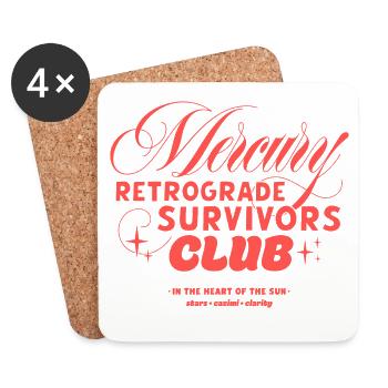 Club des survivants de Mercure rétrograde - Dessous de verre (lot de 4) - blanc - Devant