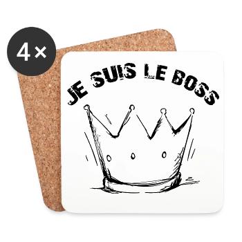 Je suis le Patron - Dessous de verre (lot de 4) - blanc - Devant