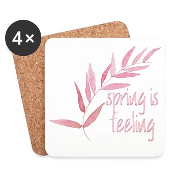 Le printemps se fait sentir - Dessous de verre (lot de 4) - blanc - Devant