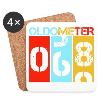 Jalon du 69e anniversaire de l’Oldometer 68 Retro - Dessous de verre (lot de 4) - blanc - Devant