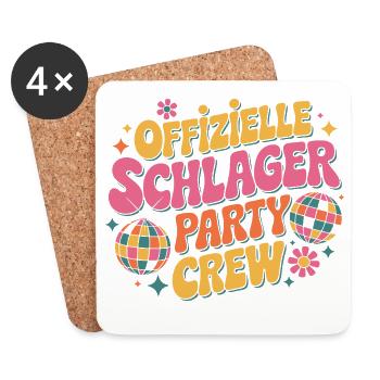 Schlager Party Crew Mallorca Festival JGA Malle - Untersetzer (4er-Set) - Weiß - Vorne