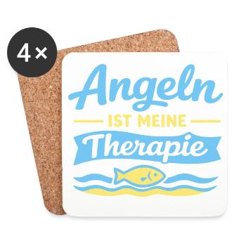 Angeln ist meine Therapie - Untersetzer (4er-Set) - Weiß - Vorne