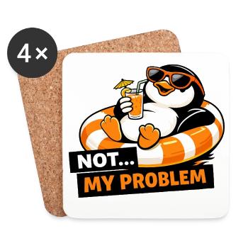Not My Problem Penguin Chill - Coasters (set of 4) - white - Front
