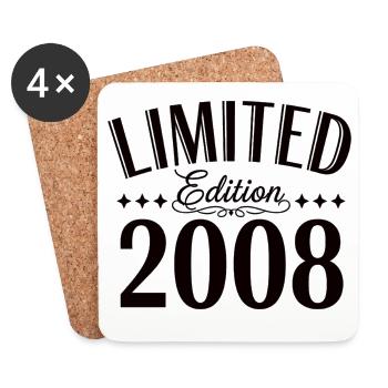 Limited Edition 2008 Geburtstag Vintage Retro - Untersetzer (4er-Set) - Weiß - Vorne