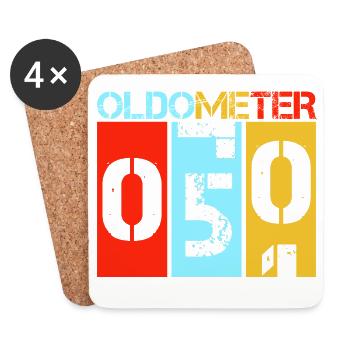 Oldometer 50 Vintage Retro 50th Birthday - Coasters (set of 4) - white - Front
