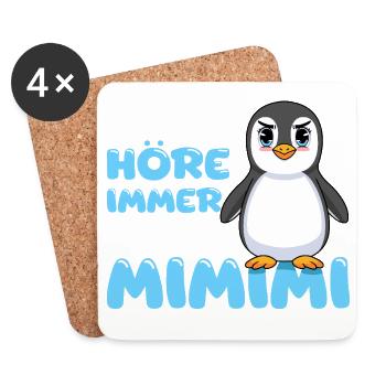 Ich Höre Immer Nur Ein Mimimi Pinguin - Untersetzer (4er-Set) - Weiß - Vorne