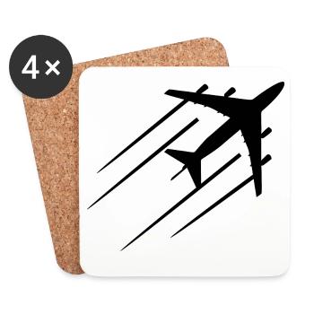 Sketch d’aviation - Dessous de verre (lot de 4) - blanc - Devant