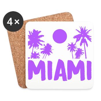 Miami - Dessous de verre (lot de 4) - blanc - Devant