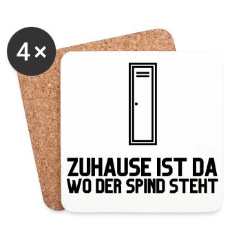 Zuhause Ist Da Wo Der Spind Steht - Untersetzer (4er-Set) - Weiß - Vorne