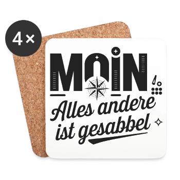  Moin Alles Andere Ist Gesabbel Norddeutsch - Untersetzer (4er-Set) - Weiß - Vorne