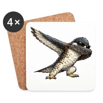 Dabbing Falke - Untersetzer (4er-Set) - Weiß - Vorne