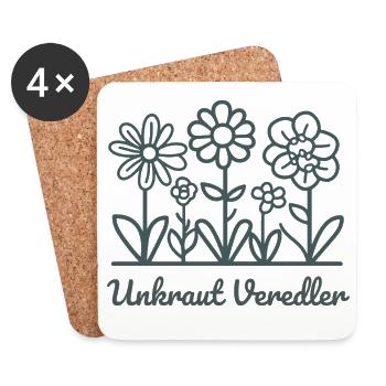Unkraut Veredler Lustiges Garten Design - Untersetzer (4er-Set) - Weiß - Vorne
