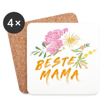 Beste Mama  - Untersetzer (4er-Set) - Weiß - Vorne