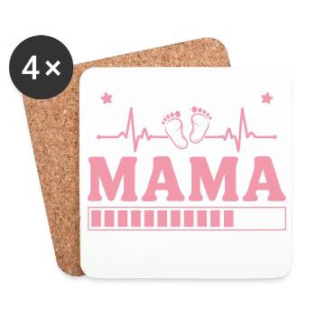 Ich werde Mama 2027 – Werdende Mutter - Untersetzer (4er-Set) - Weiß - Vorne