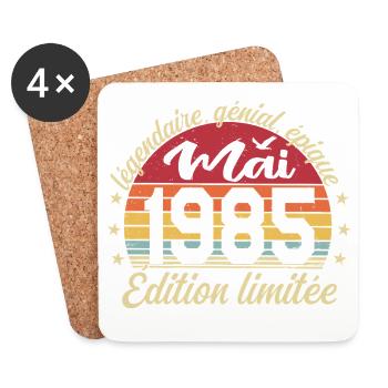 les légendes sont nées mai 1985 - Dessous de verre (lot de 4) - blanc - Devant