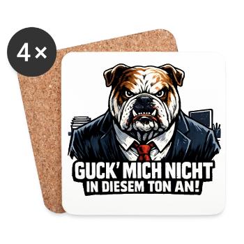 Chef Hund - Guck mich nicht in diesem Ton - Untersetzer (4er-Set) - Weiß - Vorne