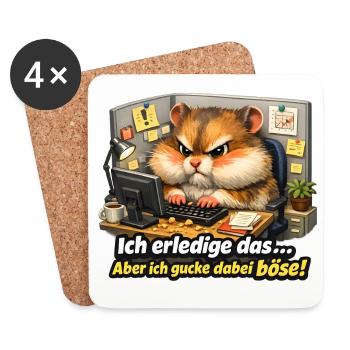 Nagut ich machs aber ich schaue dabei böse-black - Untersetzer (4er-Set) - Weiß - Vorne