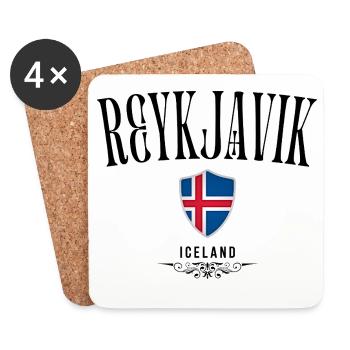 Souvenir Reykjavik, elegant design Reykjavik - Coasters (set of 4) - white - Front