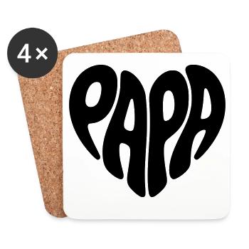 Papa - Untersetzer (4er-Set) - Weiß - Vorne