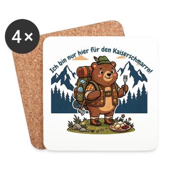 Kaiserschmarrn Wanderbär - Lustiges Wandershirt - Untersetzer (4er-Set) - Weiß - Vorne