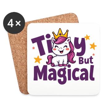 Little Unicorn King Magic - Coasters (set of 4) - white - Front