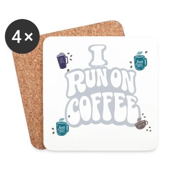 ICH ARBEITE IM CAFÉ | Koffein-Morgenhumor - Untersetzer (4er-Set) - Weiß - Vorne